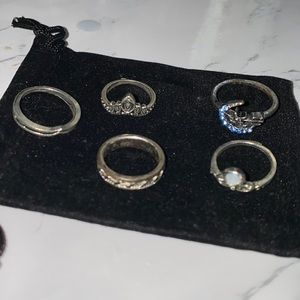 Pack of 5 rings, various sizes